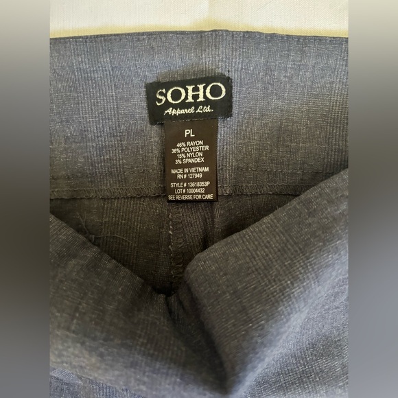 Soho Apparel LTD. Womens Mid Rise Stretch Cropped Trousers in Dark Grey Sz LP - Picture 4 of 4
